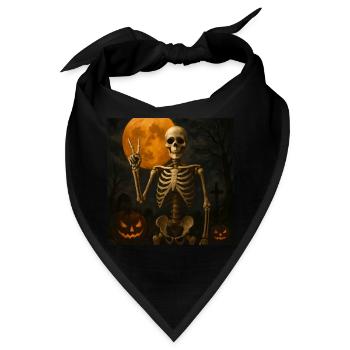 Grusel Skelett Halloween Geschenk - Bandana - Schwarz - Vorne