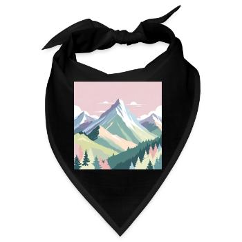 Abstrakte Berglandschaft mit Pastellfarben - Bandana - Schwarz - Vorne