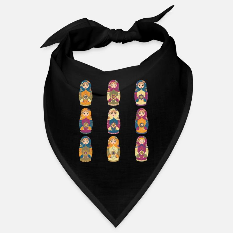Traditional Russian Matryoshka Dolls Pattern Bandana