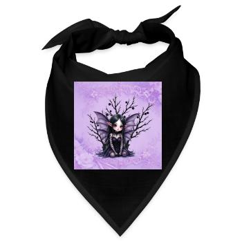 Vampir Fee Mädchen auf dunklem Baum - Bandana - Schwarz - Vorne