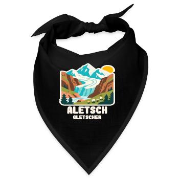 Aletsch Gletscher - Bandana - Schwarz - Vorne