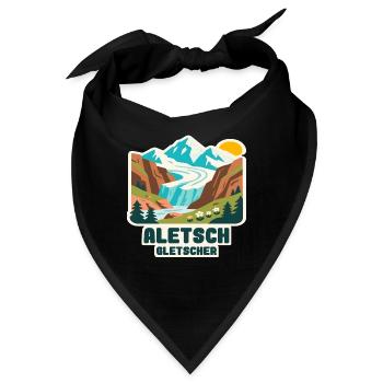 Aletsch Gletscher - Bandana - Schwarz - Vorne