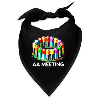 AA Meeting-Batterien Nüchternheit Humor T-Shirt - Bandana - Schwarz - Vorne