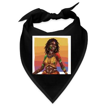 Kulturelles und buntes Afro-Afrika-Mädchen - Bandana - Schwarz - Vorne