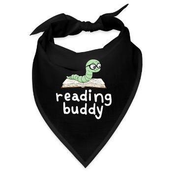 Lesefreund Niedlicher Bücherwurm mit Buch - Bandana - Schwarz - Vorne