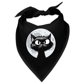 Mondkatze Mitternacht - Bandana - Schwarz - Vorne