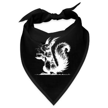 Kleines Hörnchen, große Tasse Eichhörnchen Koffein - Bandana - Schwarz - Vorne