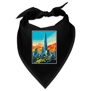 Santiago Chile Vintage-Reiseplakat Cityscape WPA - Bandana - Schwarz - Vorne