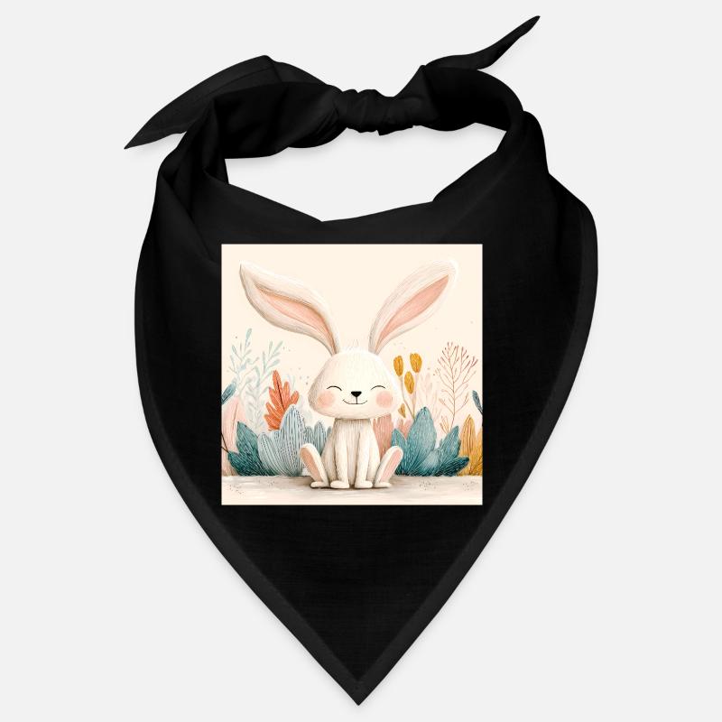 Lapin mignon avec végétation pastel Bandana