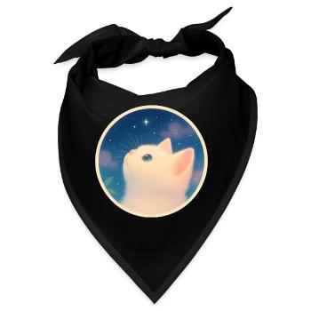 Verträumtes Kätzchen unter einem Sternenhimmel - Bandana - Schwarz - Vorne