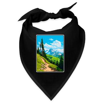 Piz Badile Schweiz Reiseplakat Cityscape WPA - Bandana - Schwarz - Vorne