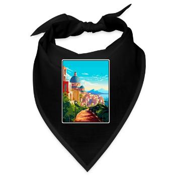 Cagliari Italien Mittelmeer Sonnenaufgang Reiseposter - Bandana - Schwarz - Vorne