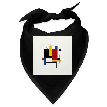 Farbenfrohe geometrische abstrakte Komposition - Bandana - Schwarz - Vorne
