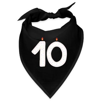 Feierlicher 10. Geburtstag Streusel Design - Bandana - Schwarz - Vorne