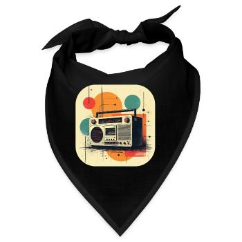 Retro Ghetto Blaster T Shirt - Bandana - Schwarz - Vorne