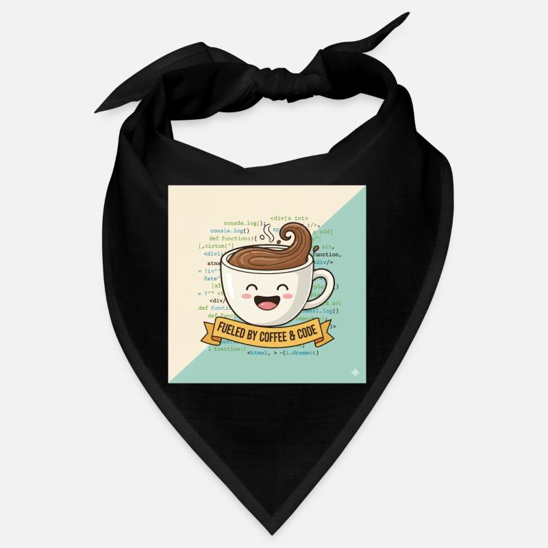 Happy Coffee Becher und Code Bandana