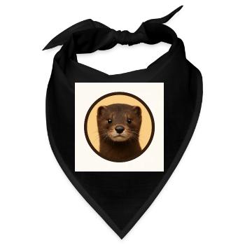 Niedlicher Braunbär im Kreis - Bandana - Schwarz - Vorne