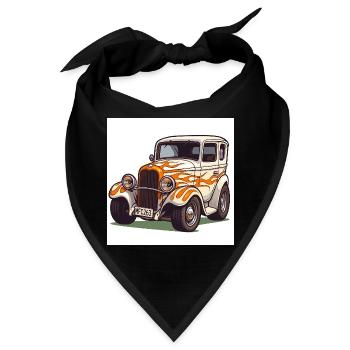Oldtimer Hot Rod Auto - Bandana - Schwarz - Vorne