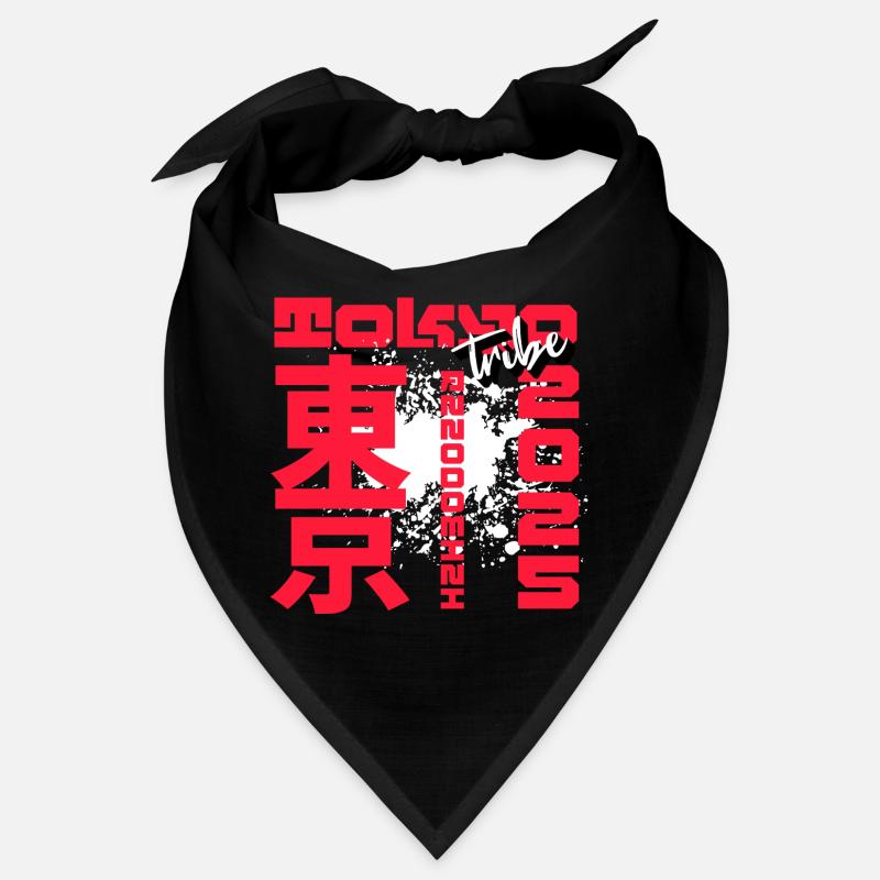 Rotes Kanji Graffiti - Bandana - Schwarz
