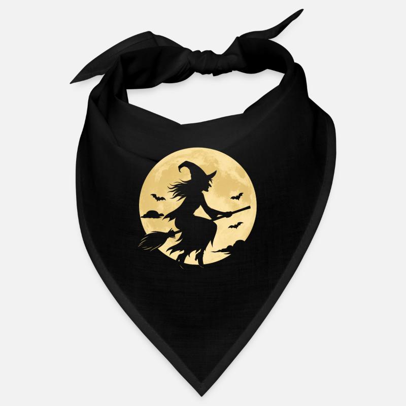 Sorcière au clair de lune sur balai Bandana