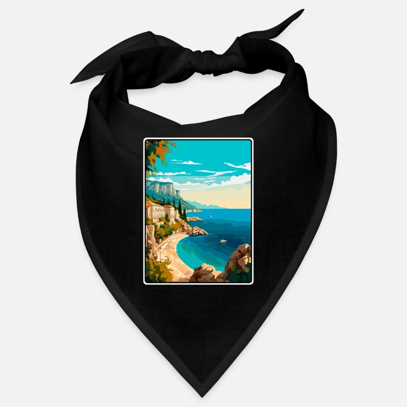 Makarska Croatia Cliffside Mediterranean Coastline Bandana