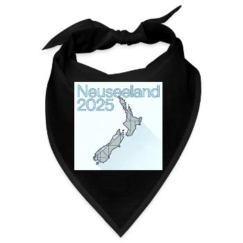 Neuseeland 2025 Geometrische Karte - Bandana - Schwarz - Vorne