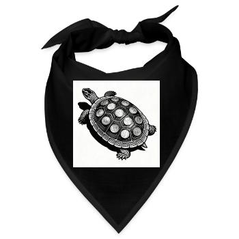 Münz-Schildkröte Geometrie - Bandana - Schwarz - Vorne