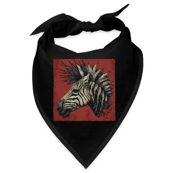 Punkrock Zebra - Bandana - Schwarz - Vorne
