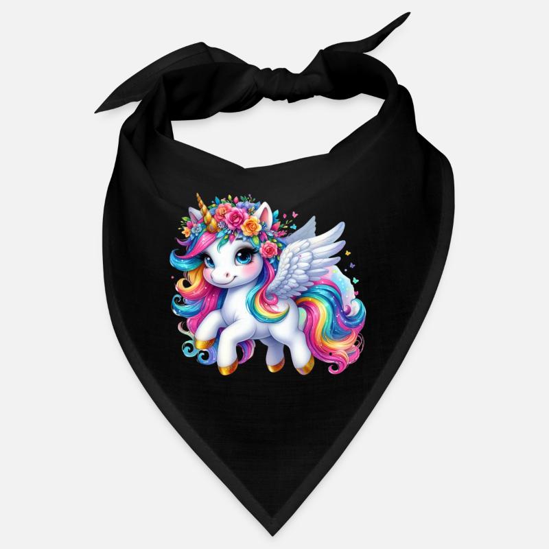 Couronne de licorne ailée arc-en-ciel Bandana