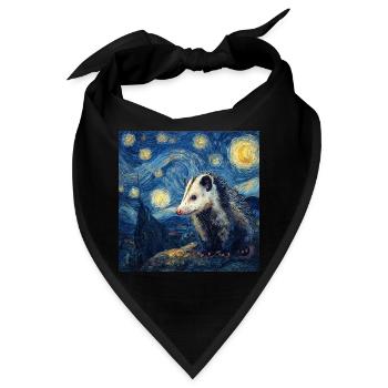 Opossum Van Gogh Sternennacht - Bandana - Schwarz - Vorne