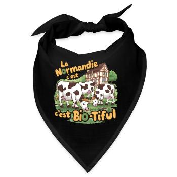 Normandie ist ein bio-tiful humorvolles Geschenk - Bandana - Schwarz - Vorne
