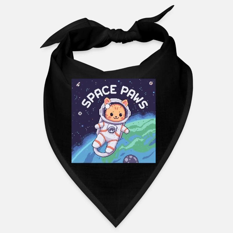 Space Paws – Pixel Cat Astronaut  Bandana