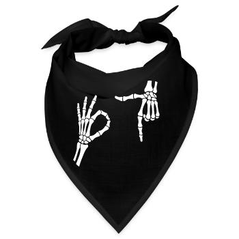 67 Sechs Sieben Meme Gen Alpha Skelett Halloween - Bandana - Schwarz - Vorne