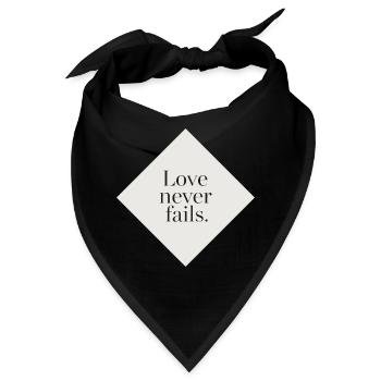 Unerschütterliche Liebe auf cremefarbenem Hintergrund - Bandana - Schwarz - Vorne