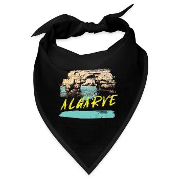 Klippen Algarve Illustration Portugal - Bandana - Schwarz - Vorne