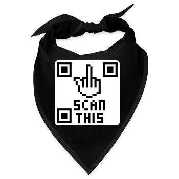 QRcode Mittelfinger - Bandana - Schwarz - Vorne