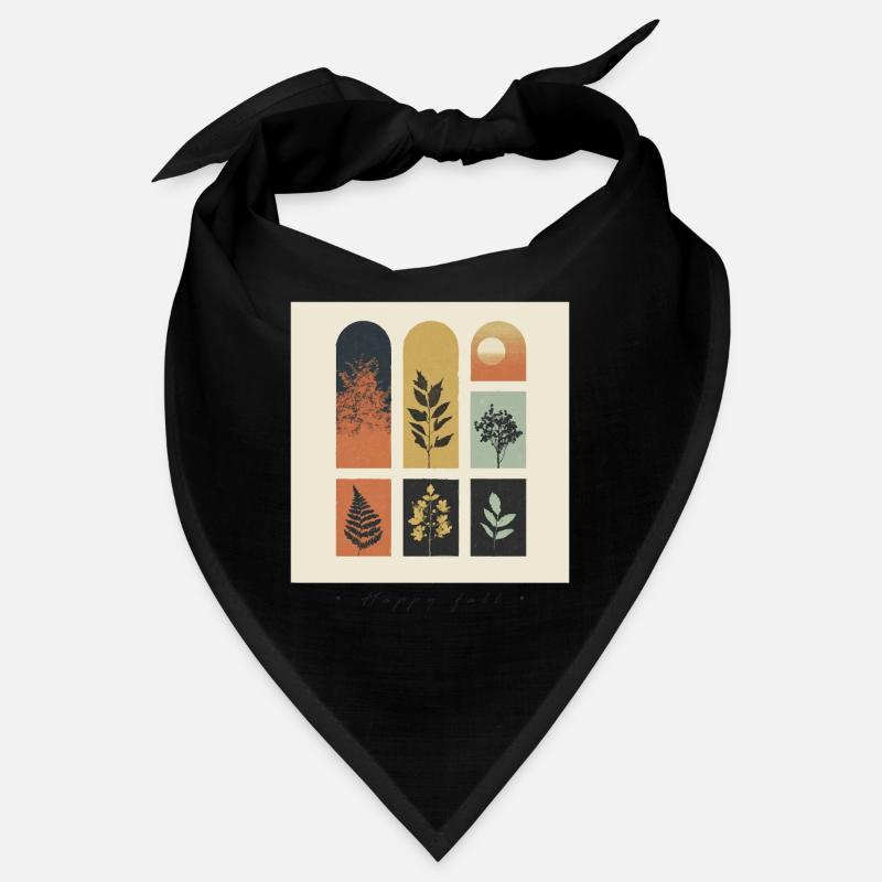 Autumn Botanicals Grid Bandana