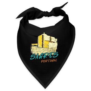 Sagres Algarve Kapelle Illustration - Bandana - Schwarz - Vorne