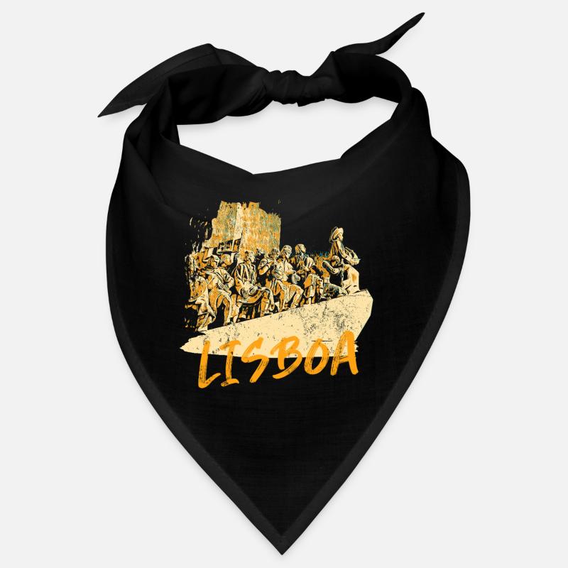Monument Découvertes Lisbonne illustration ocre Bandana