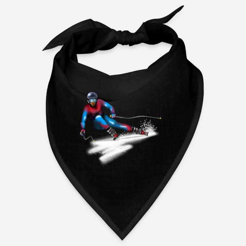 Bunter Skifahrer in Action Bandana
