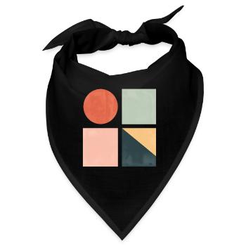Minimalistische geometrische Formen — Moderne abstrakte Kunst - Bandana - Schwarz - Vorne