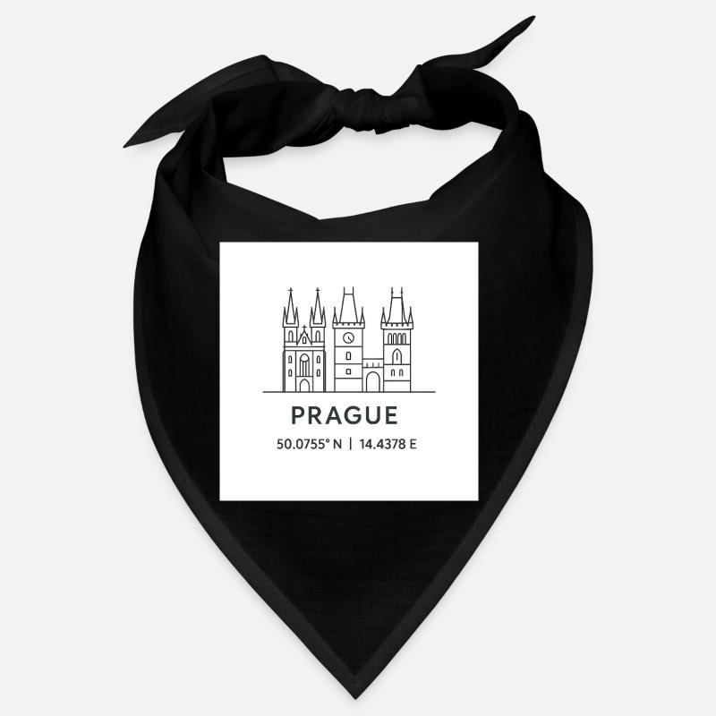 Prague Line Art Silhouette Point de repère Bandana