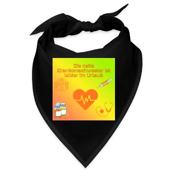 Krankenschwester im Urlaub Humor - Bandana - Schwarz - Vorne