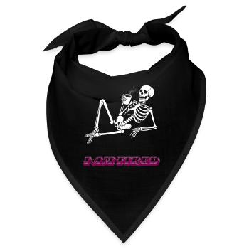 Ich bin müde - Retro Neon Kaffee Skelett - Bandana - Schwarz - Vorne
