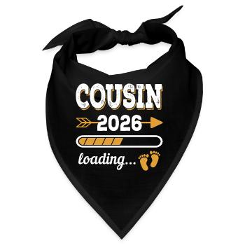 Cousin 2026 Loading Großer Cousin Geschenk - Bandana - Schwarz - Vorne