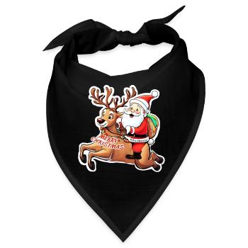 Babbo Natale - Weihnachtsmann Frohe Weihnachten - Bandana - Schwarz - Vorne