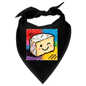 Käsefreund Pop Art Camembert - Bandana - Schwarz - Vorne