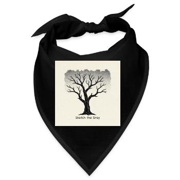 Stadtbaum Linolschnitt "Sketch the Grey" - Bandana - Schwarz - Vorne