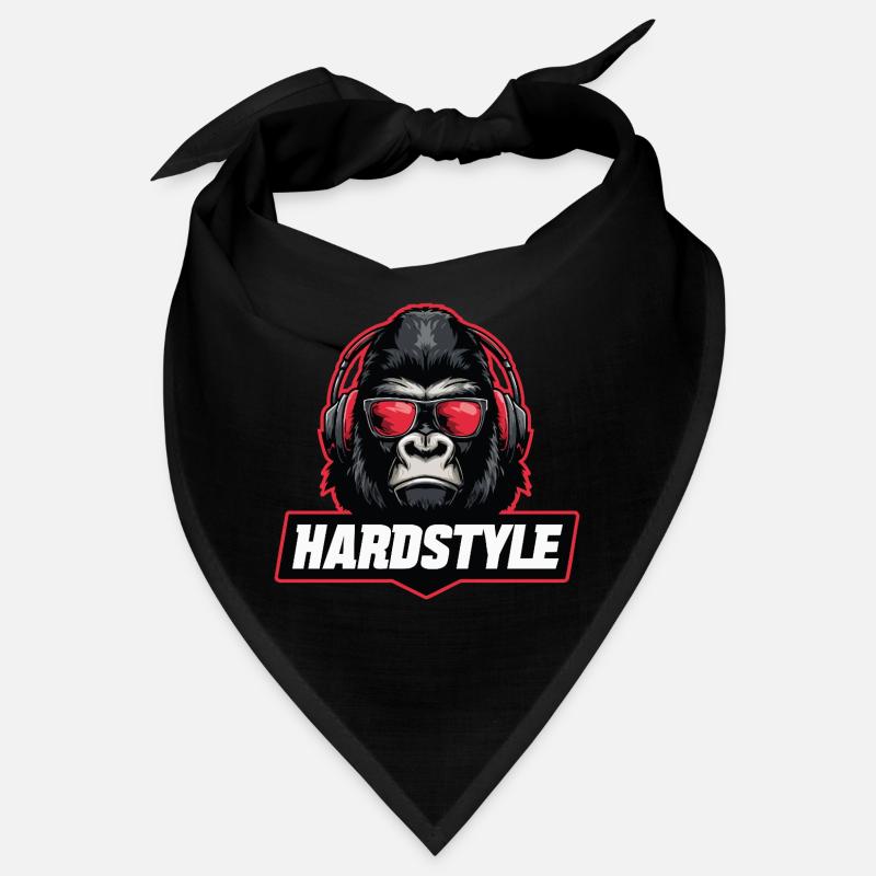 Hardstyle Gorilla – Musik Design mit Kopfhörern Bandana