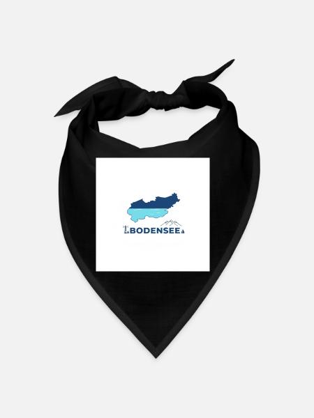 Bodensee Landschaftslogo Seeufer - Bandana - Schwarz - Vorne